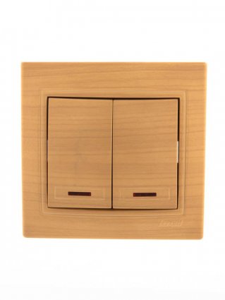 Фотография товара 'Lezard MIRA Выключатель двойной с подсветкой, 701-4747-112'