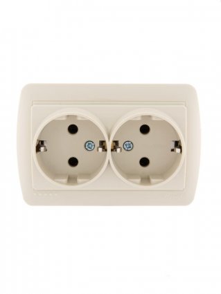 Фотография товара 'Lezard DEMET Розетка двойная с заземлением закрытый корпус, 711-0300-127'