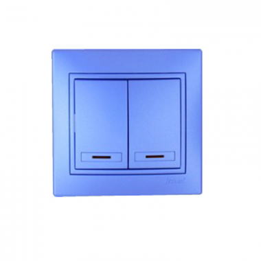 Фотография товара 'Lezard 701-1212-100 MIRA Выключатель метал синий со вставкой'