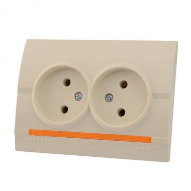 Фотография товара 'Lezard DERIY Розетка двойная без заземления, 702-0303-128B'