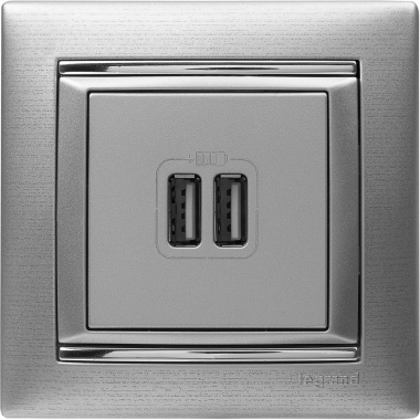 Фотография товара 'Lezard 704-7488-192 ZIMA Розетка 2-ая USB разъем'