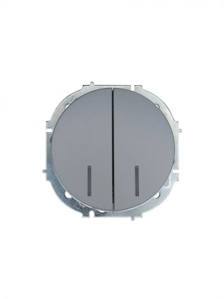 Фотография товара 'Lezard 743-7488-112 OSEN Выключатель двойной с подсветкой серый матовый'