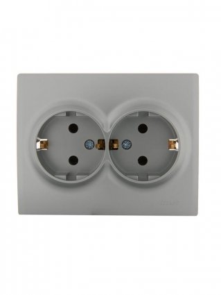 Фотография товара 'Lezard KARINA Розетка двойная с заземлением ПБТ, 707-4300-127B'