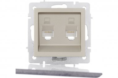 Фотография товара 'Lezard 742-3788-141 VESNA Розетка компьютерная двойная'
