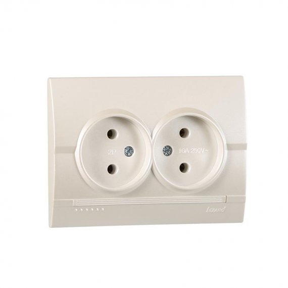 Фотография товара 'Lezard DERIY Розетка двойная без заземления керамика, 702-3030-128'