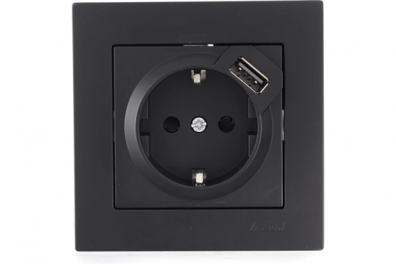 Фотография товара 'Lezard 703-4188-182 RAIN Розетка с/з + USB разъём двойная'