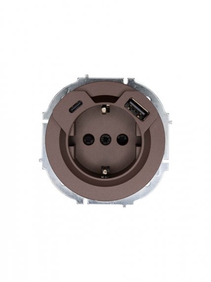 Фотография товара 'Lezard 743-7388-181TC OSEN Розетка с/з TC + USB разъем шоколад'