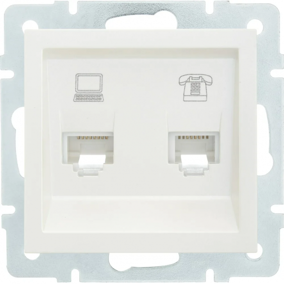 Фотография товара 'Lezard 742-4388-138 VESNA Розетка телефонная двойная евро'
