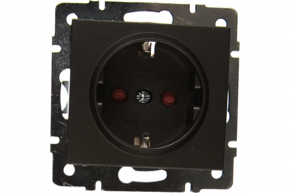 Фотография товара 'Lezard 703-4288-124 RAIN Розетка с защитой от детей керам. цв. черный бархат'