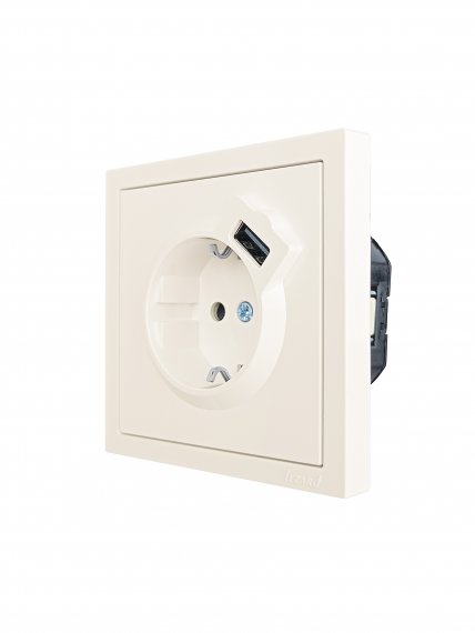 Фотография товара 'Lezard 704-9088-181 ZIMA Розетка с/з + USB разъем'