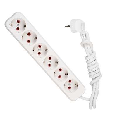 Фотография товара 'Lezard LILA Удлинитель с заземлением 6 входов 2 метра , 720-0602-601'