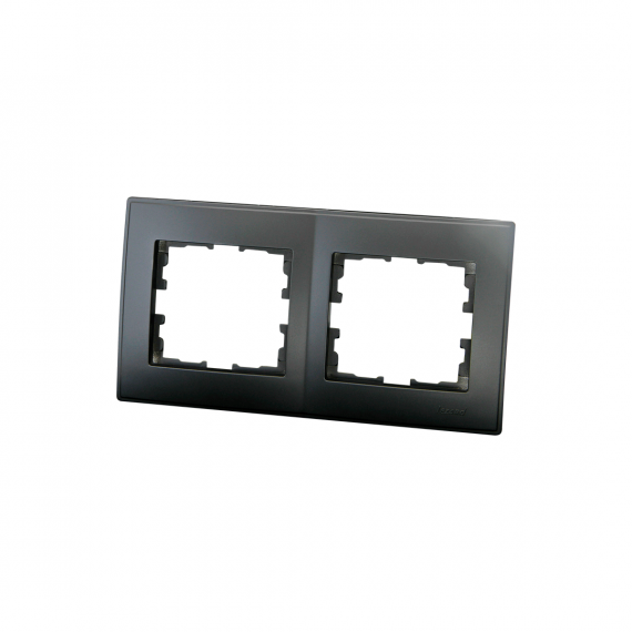 Фотография товара 'Lezard 703-4242-147 RAIN Рамка 2-ая гориз. с вст. цв. черный бархат'