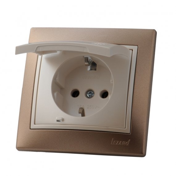Фотография товара 'Lezard 701-3130-123 MIRA Розетка с/з с кр-ой керамика'