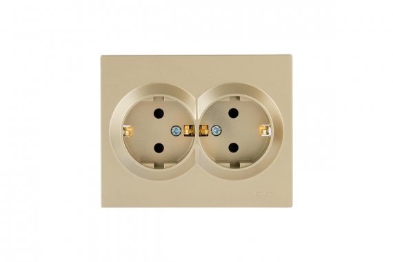 Фотография товара 'Lezard 742-3600-178B VESNA Розетка двойная с защитой от детей ПБТ'
