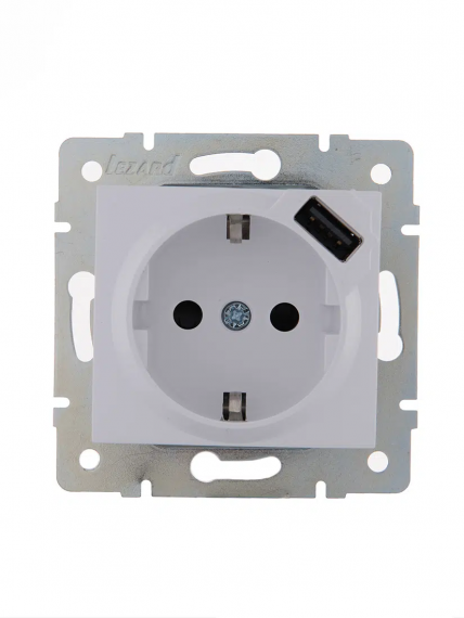 Фотография товара 'Lezard 708-0200-181 KARINA LIFE Розетка с/з + USB разъём'