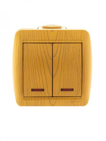 Фотография товара 'Lezard NATA Выключатель двойной с подсветкой, 710-0700-112'