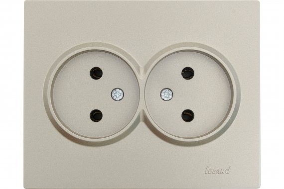 Фотография товара 'Lezard VESNA Розетка двойная без заземления ПБТ, 742-3700-128B'