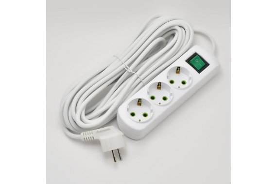 Фотография товара 'Lezard 721-0310-302 LETITIA Удлинитель с/з 3 входа 10 метров с выключателем'