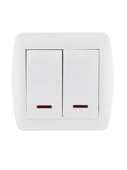 Фотография товара 'Lezard DEMET Выключатель двойной с подсветкой, 711-0200-112'