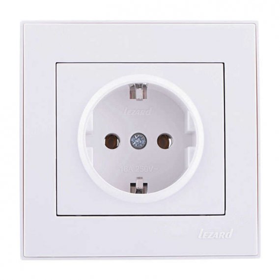 Фотография товара 'Lezard RAIN Розетка с заземлением керамика, 703-0202-122'