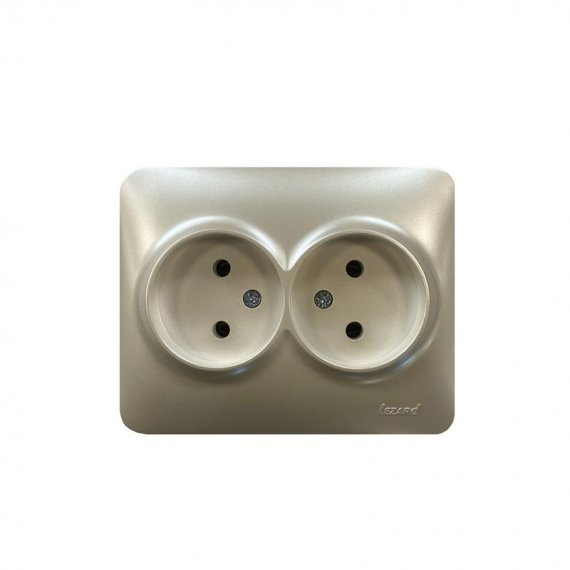 Фотография товара 'Lezard KARINA LIFE Розетка двойная без заземления ПБТ, 708-3000-128B'