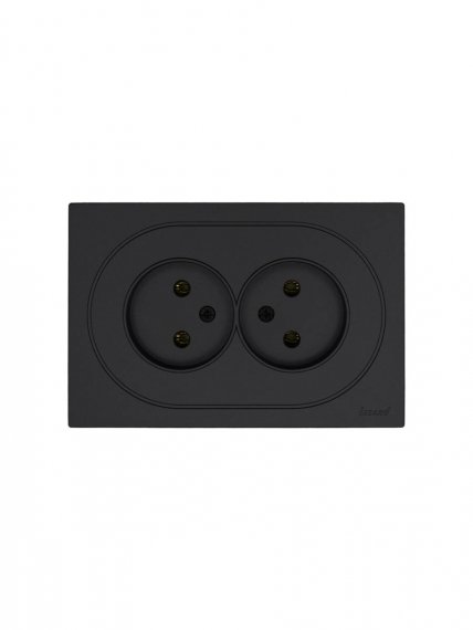 Фотография товара 'Lezard 743-4200-128B OSEN Розетка двойная б/з ПБТ чёрный бархат'