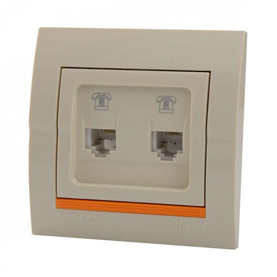 Фотография товара 'Lezard DERIY Розетка телефонная двойная, 702-0303-138'