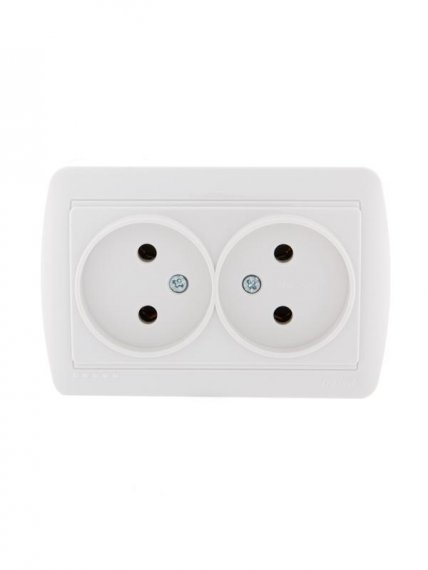 Фотография товара 'Lezard DEMET Розетка двойная без заземления закрытый корпус, 711-0200-128'