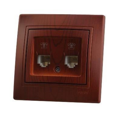 Фотография товара 'Lezard MIRA Розетка телефонная двойная евро, 701-0601-138'