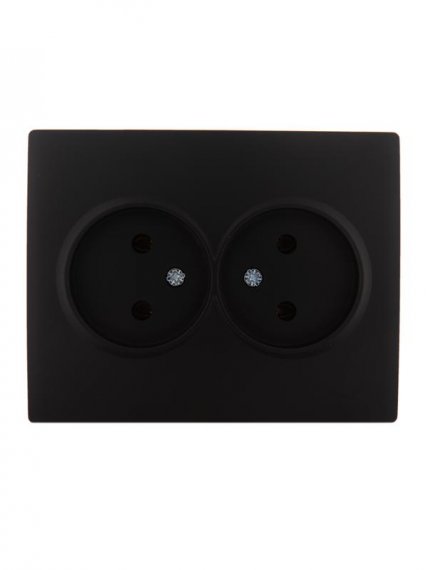 Фотография товара 'Lezard KARINA Розетка двойная без заземления ПБТ, 707-4200-128B'