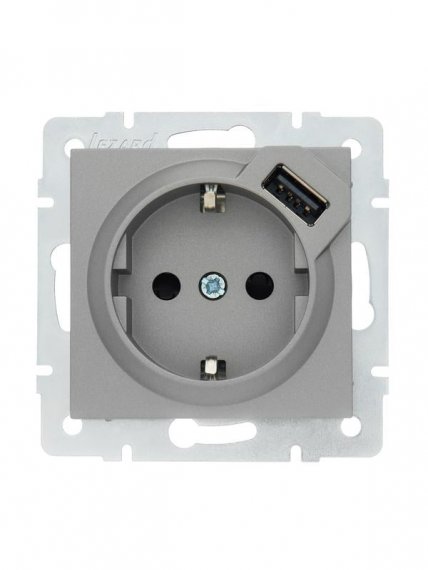 Фотография товара 'Lezard 742-3588-181 VESNA Розетка с/з + USB разъём'