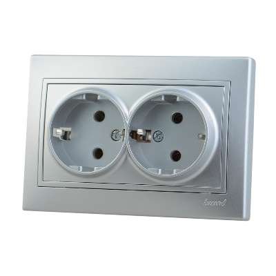 Фотография товара 'Lezard MIRA Розетка двойная с заземлением керамика, 701-1010-127'