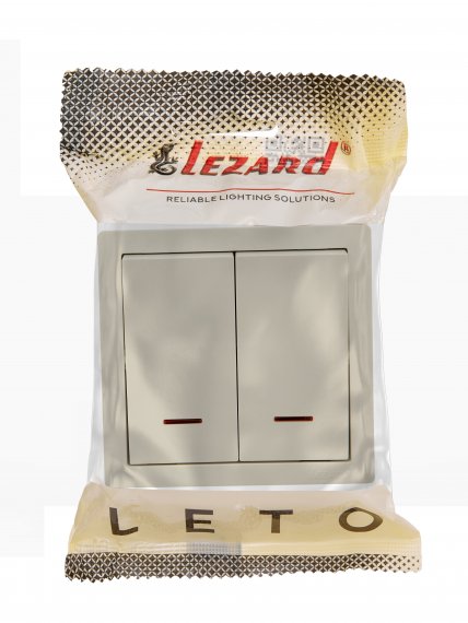 Фотография товара 'Lezard 752-0300-112 LETO Выключатель двойной с подсветкой'