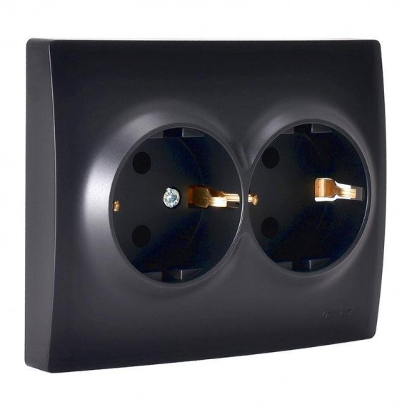 Фотография товара 'Lezard KARINA Розетка двойная с заземлением ПБТ, 707-4200-127B'