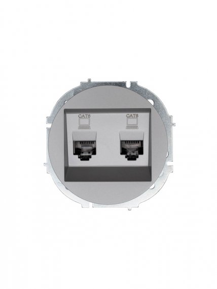 Фотография товара 'Lezard 743-7488-142 OSEN Розетка компьютерная двойная серый матовый с модулем Cat 6'