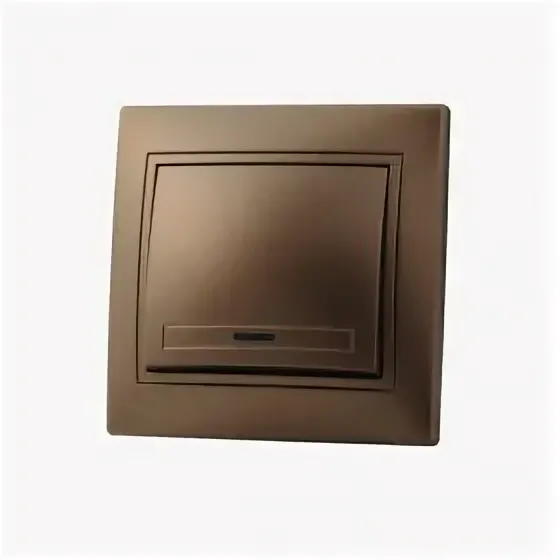 Фотография товара 'Lezard 702-3230-111 DERIY Выключатель с подсветкой коричневый и жемчужно-белый металлик'