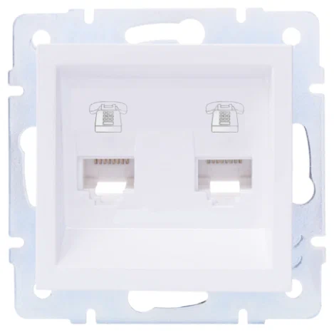 Фотография товара 'Lezard 742-0288-138 VESNA Розетка телефонная двойная евро'