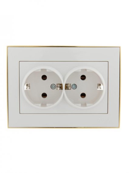 Фотография товара 'Lezard RAIN Розетка двойная с заземлением керамика, 703-0226-127'