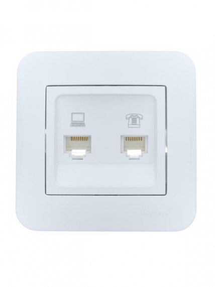 Фотография товара 'Lezard 7081-0202-143 ASTI Розетка компьютер+телефон'