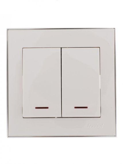 Фотография товара 'Lezard RAIN Выключатель двойной с подсветкой, 703-0225-112'