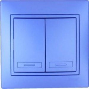 Фотография товара 'Lezard 701-1212-101 MIRA Выключатель двойной метал синий со вставкой'