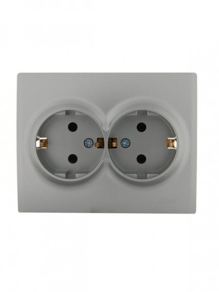 Фотография товара 'Lezard 7081-4300-127B ASTI Розетка двойная с/з ПБТ'