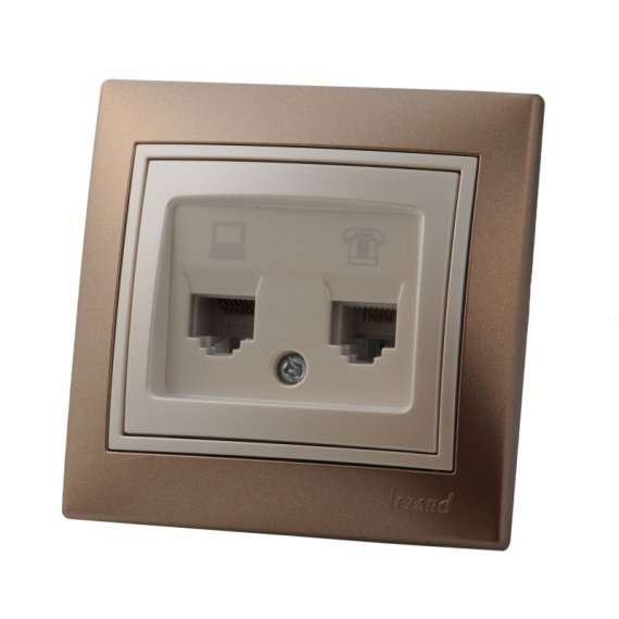 Фотография товара 'Lezard 701-3130-143 MIRA Розетка ком+телефон'