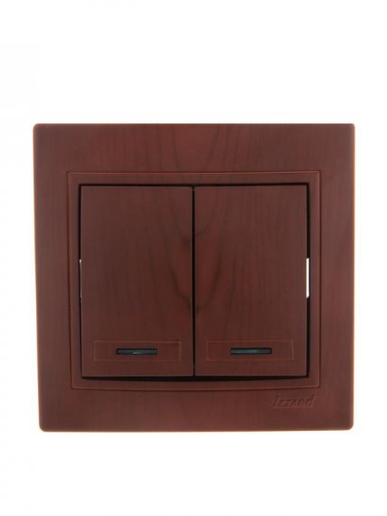 Фотография товара 'Lezard MIRA Выключатель двойной с подсветкой , 701-0601-112'