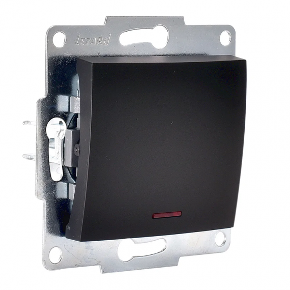 Фотография товара 'Lezard 703-4288-111 RAIN Выключатель с подсв-й цв. черный бархат'