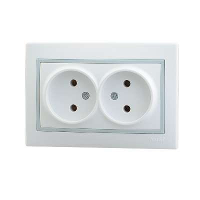 Фотография товара 'Lezard MIRA Розетка двойная без заземления керамика, 701-0215-128'