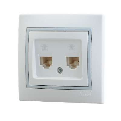 Фотография товара 'Lezard MIRA Розетка телефонная двойная евро, 701-0215-138'
