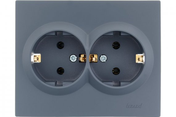 Фотография товара 'Lezard 742-3400-127 VESNA Розетка двойная с/з керамика'