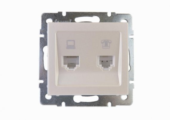 Фотография товара 'Lezard RAIN Розетка компьютерная + телефон, 703-3088-143'