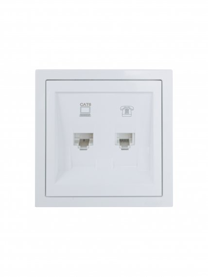 Фотография товара 'Lezard 704-0288-144 ZIMA Розетка компьютер+телефон белая с модулем Cat 6'